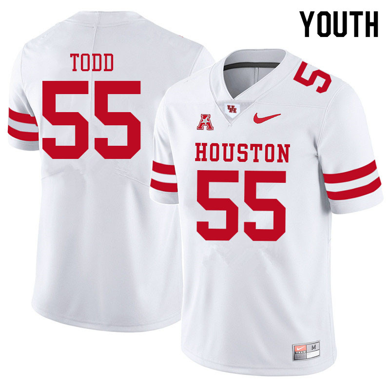 Youth #55 Chayse Todd Houston Cougars College Football Jerseys Sale-White